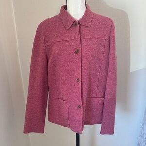 Lands End Pink Button Down Blazer